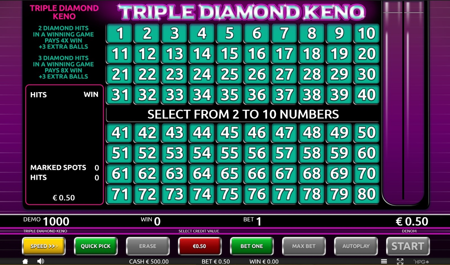 Triple Diamond Keno