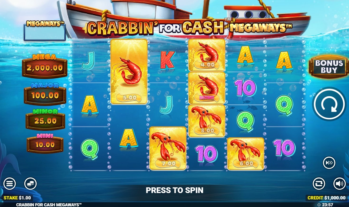 Crabbin’ For Cash Megaways