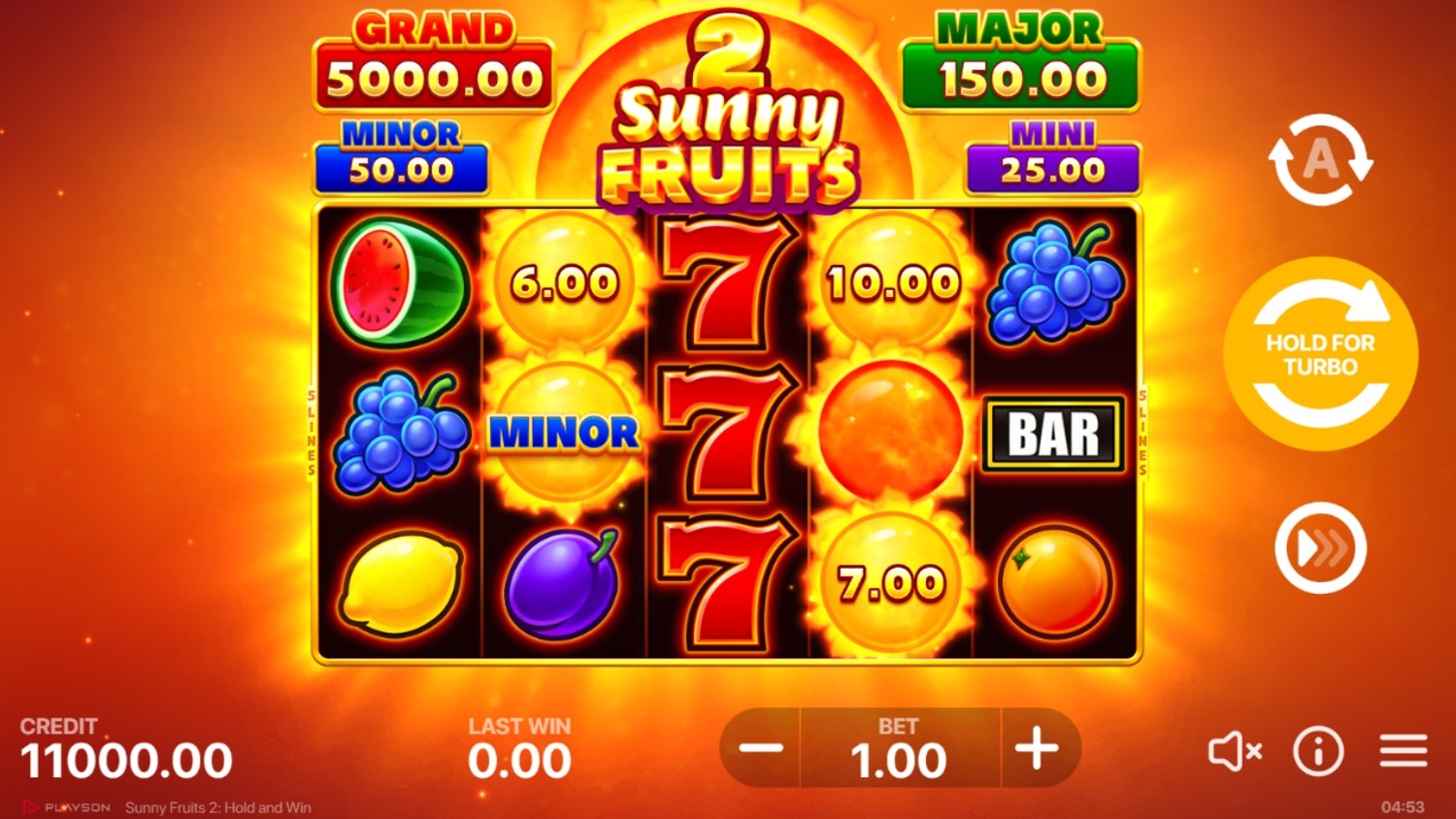 Sunny Fruits 2: Hold and Win