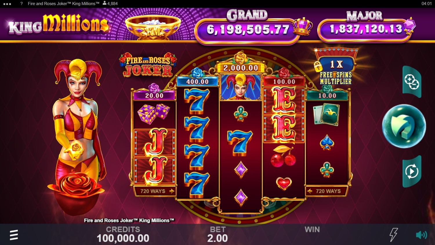 Fire and Roses Joker King Millions