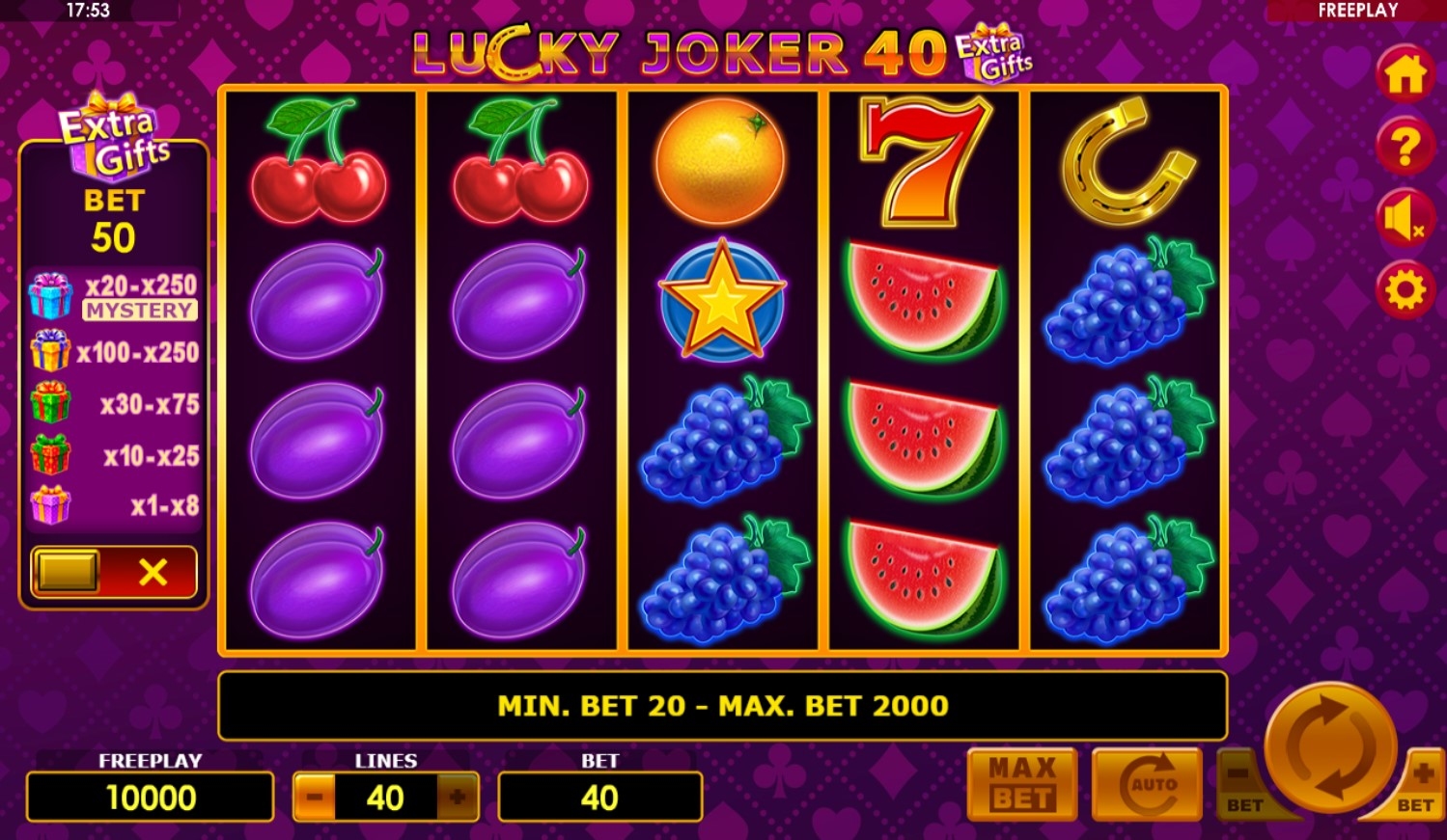 Lucky Joker 40 Extra Gifts