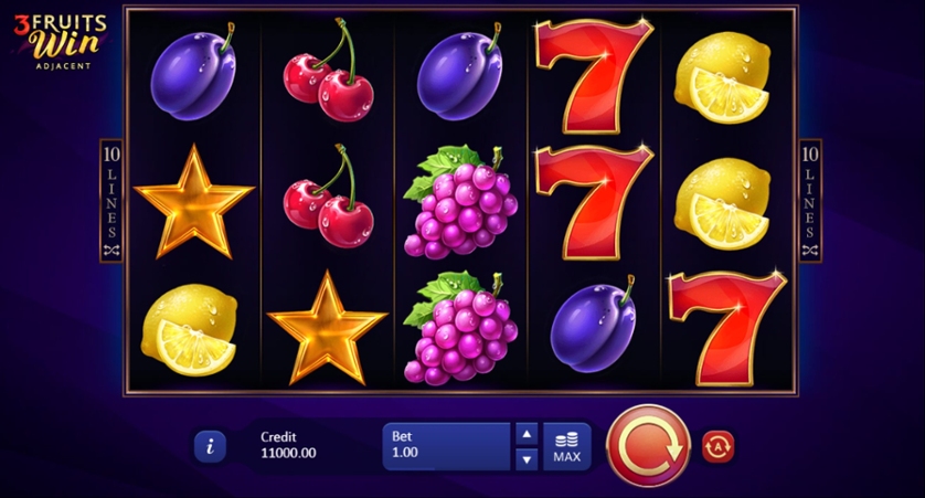 3 Fruits Win: 10 Lines