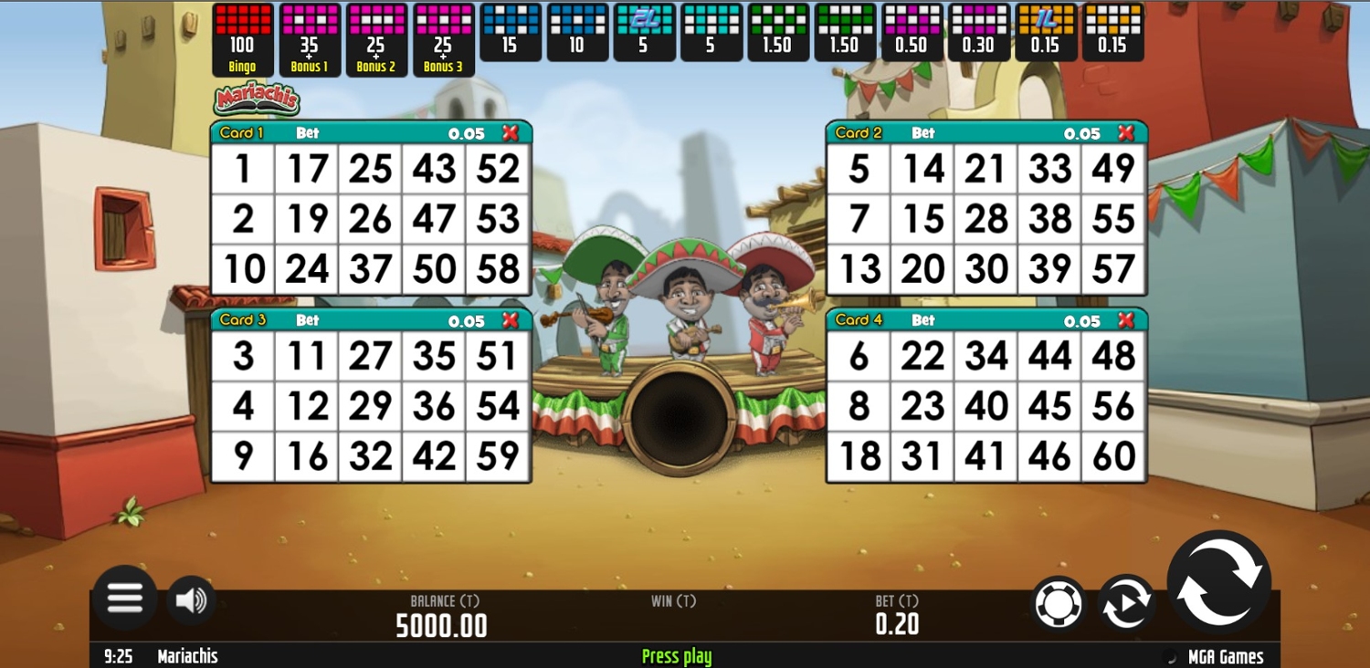 Mariachis Bingo