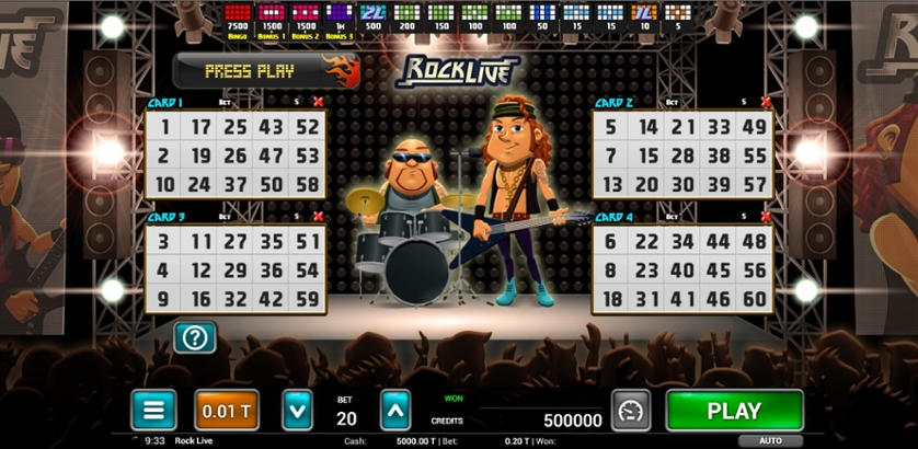 Rock Live Bingo