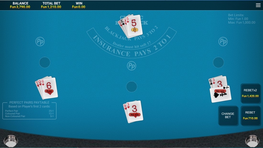 Blackjack with Perfect Pairs