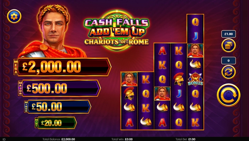 Cash Falls: Add 'Em Up Chariots of Rome